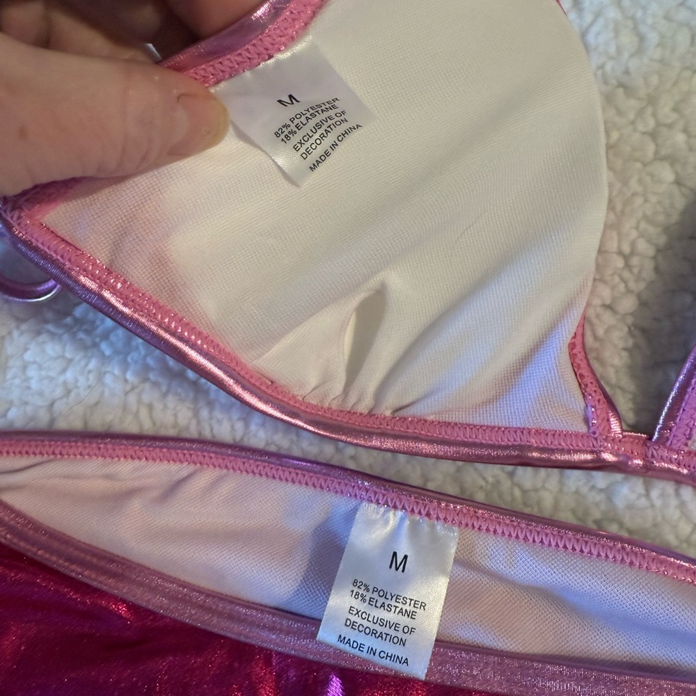 Shiny Pink Bikini Set - Picture 6 of 10